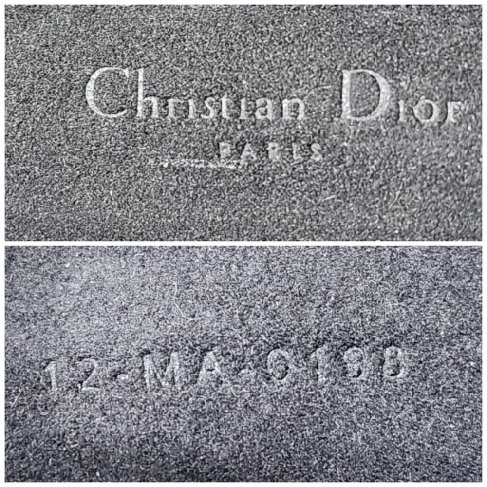 Authentic CHRISTIAN DIOR Grained Calfskin Wallet on Chain Black